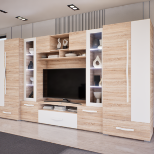Onyx szekrénysor (Sonoma-Fehér) modern