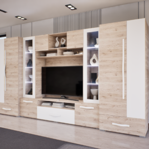 Onyx szekrénysor (Fehér Tölgy-Fehér) modern