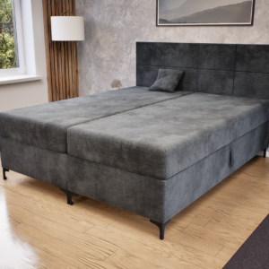 Verano Boxspring Franciaágy (Sötétszürke) modern