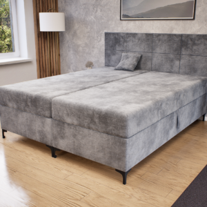 Verano Boxspring Franciaágy (Világosszürke) modern