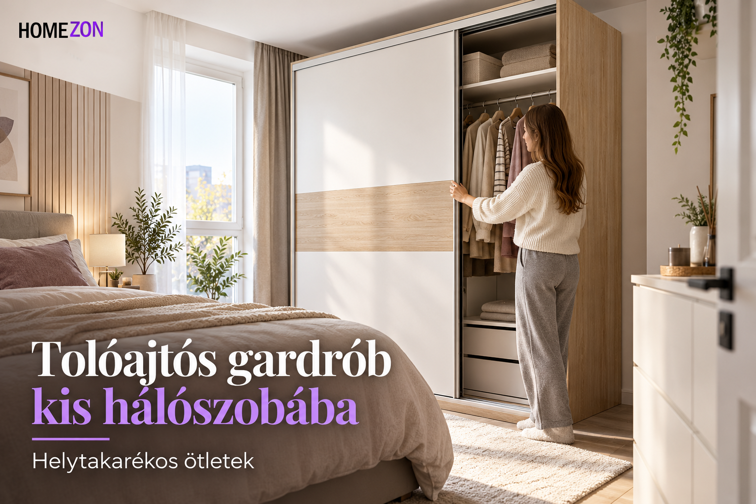 Tolóajtós gardrób kis hálószobába: 7 praktikus megoldás