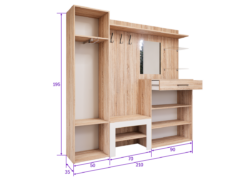Modula Előszoba Garnitúra (Sonoma-Fehér) modern