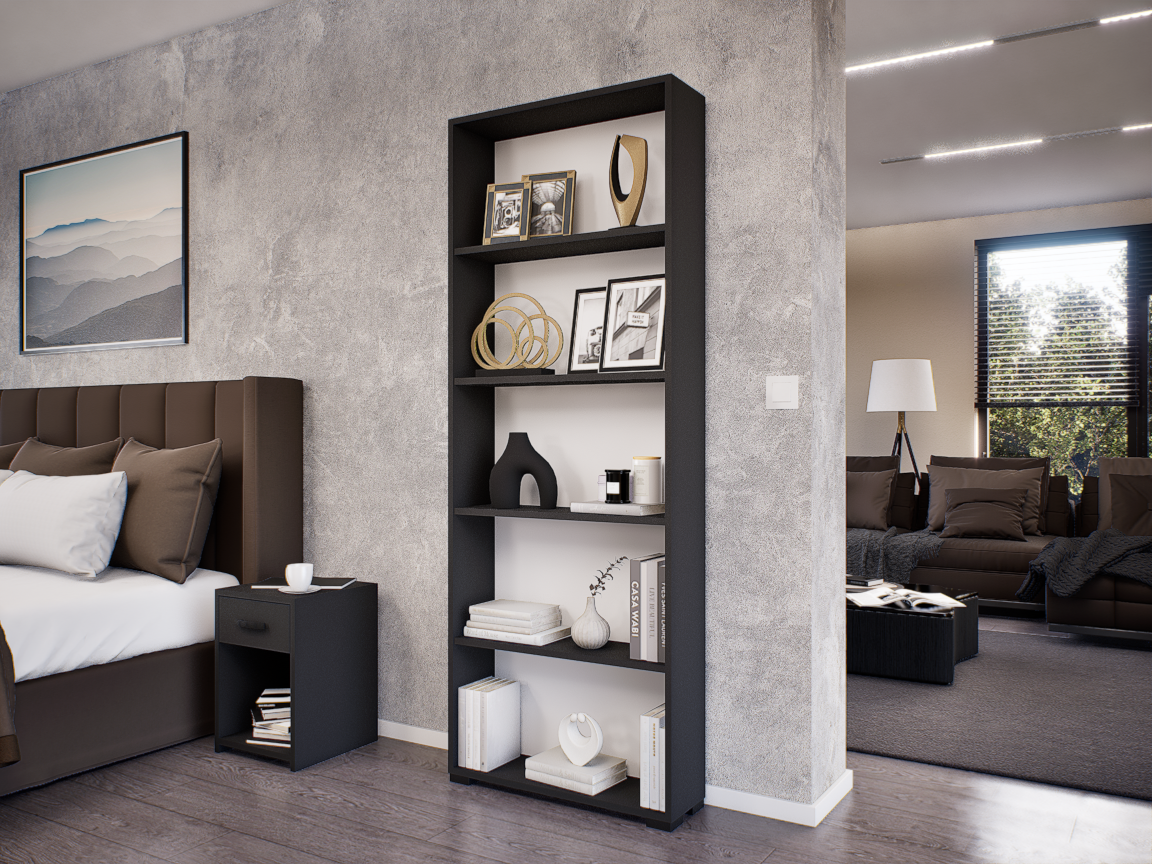 Linea Könyvespolc (Antracit) modern
