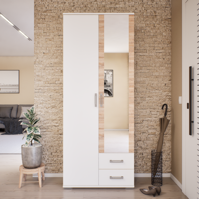 Walkon Cipősszekrény (Fehér-Sonoma) modern
