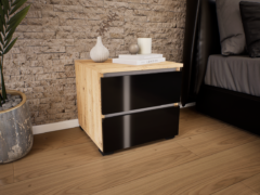 Somnia Éjjeliszekrény (Artisan-Magasfényű Fekete) modern