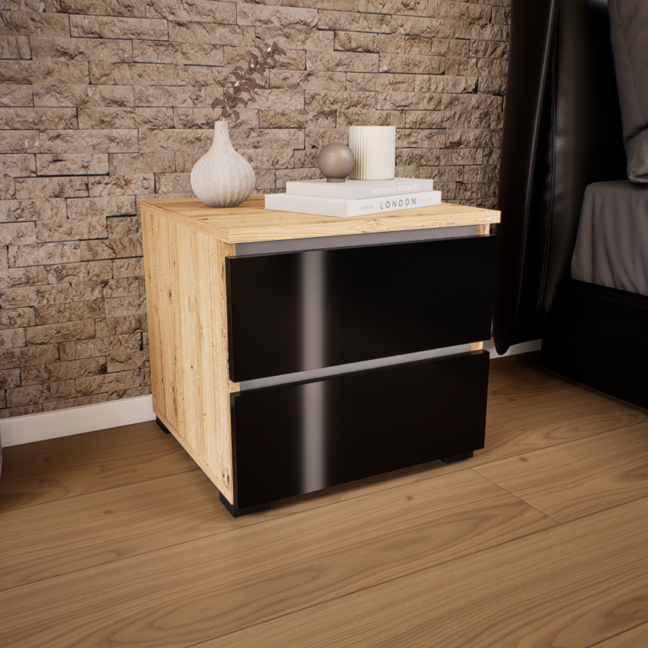 Somnia Éjjeliszekrény (Artisan-Magasfényű Fekete) modern