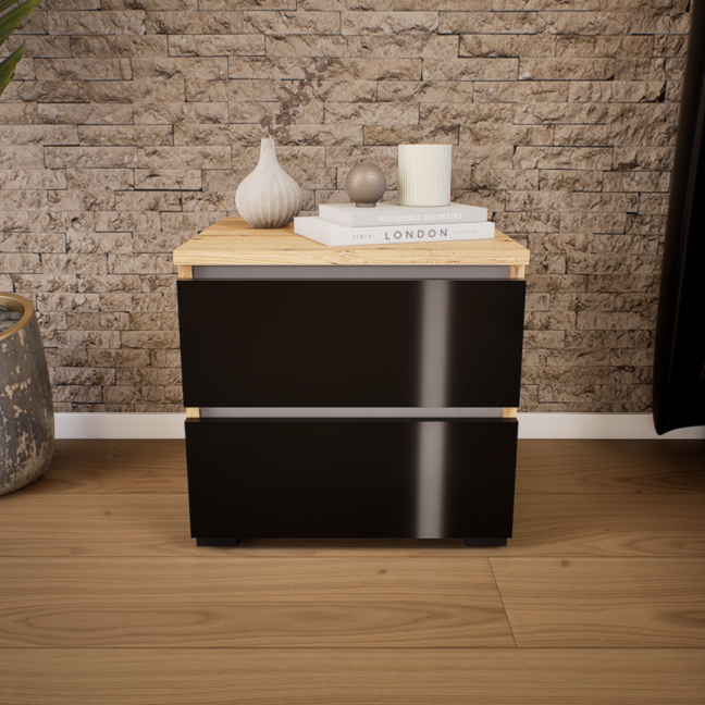 Somnia Éjjeliszekrény (Artisan-Magasfényű Fekete) modern