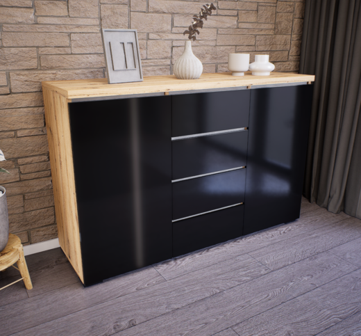 Somnia Komód (Artisan-Magasfényű Fekete) modern