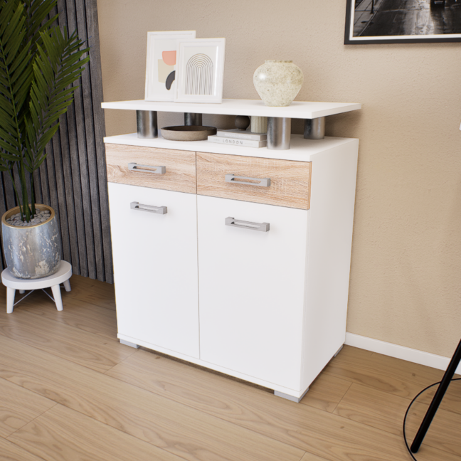 Ambria Komód (Fehér-Sonoma) modern