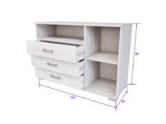 Nerella Komód (Hófehér kőris-Fehér) modern