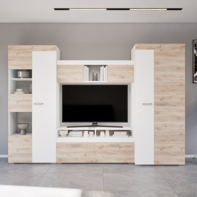 Cameo szekrénysor (Fehér-Fehér Tölgy) modern
