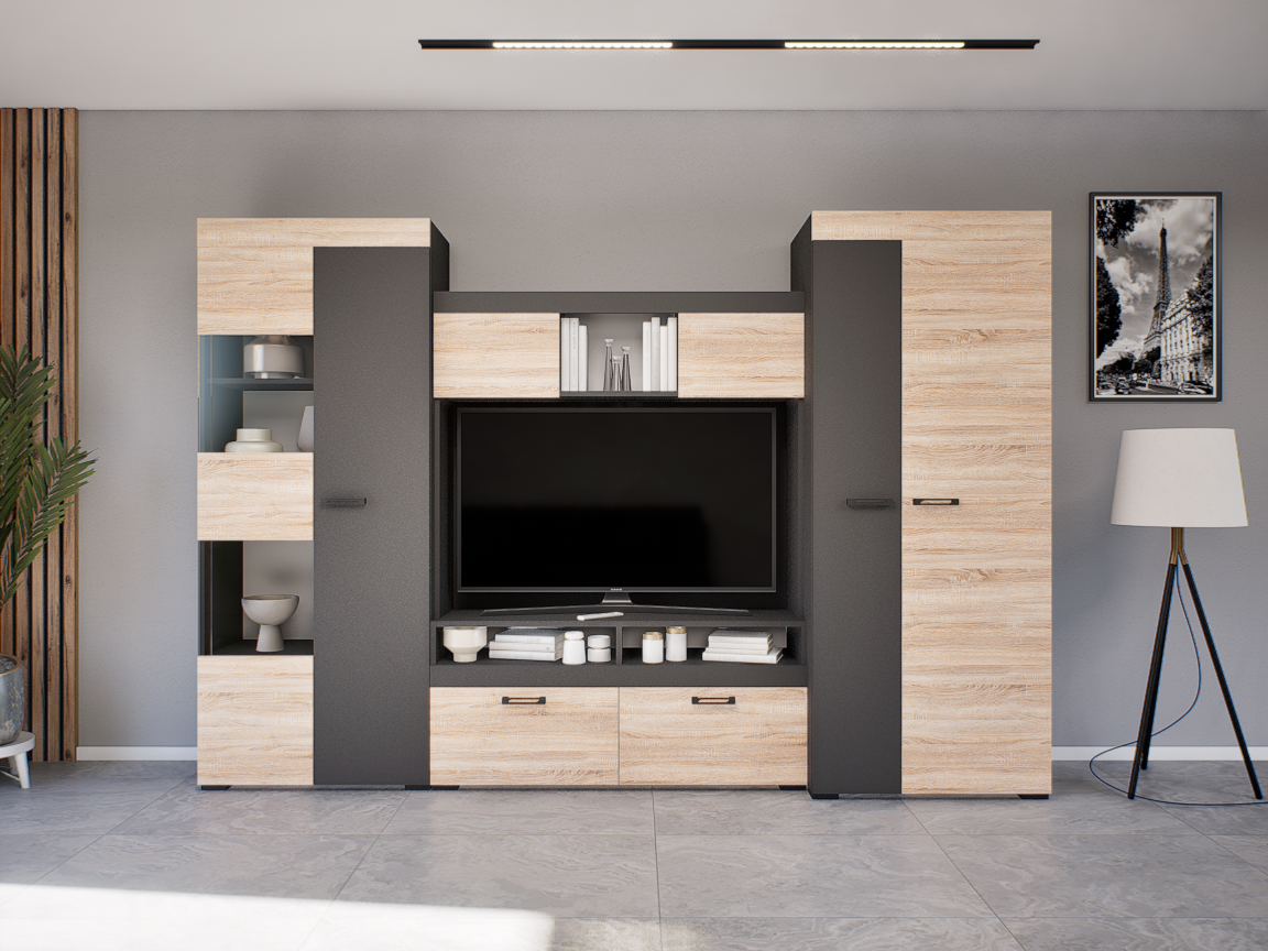 Cameo szekrénysor (Antracit-Sonoma) modern