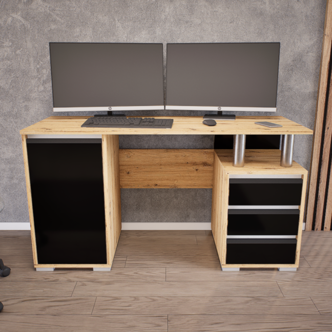 Somnia Nagy íróasztal (Artisan-Magasfényű Fekete) modern