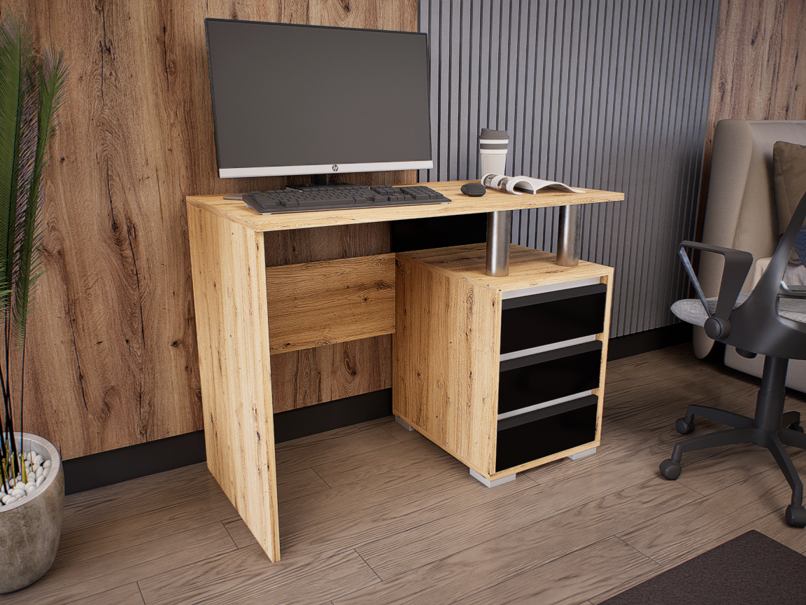 Somnia Kicsi íróasztal (Artisan-Magasfényű Fekete) modern