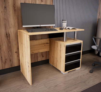 Somnia Kicsi íróasztal (Artisan-Magasfényű Fekete) modern