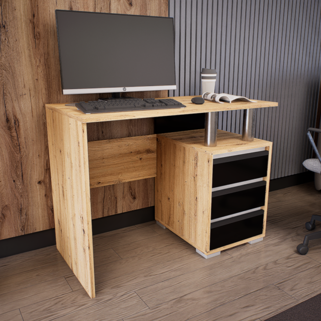 Somnia Kicsi íróasztal (Artisan-Magasfényű Fekete) modern