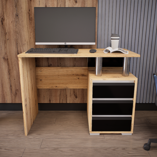 Somnia Kicsi íróasztal (Artisan-Magasfényű Fekete) modern