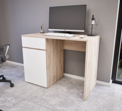 Modulo íróasztal (Fehér tölgy-Fehér) modern