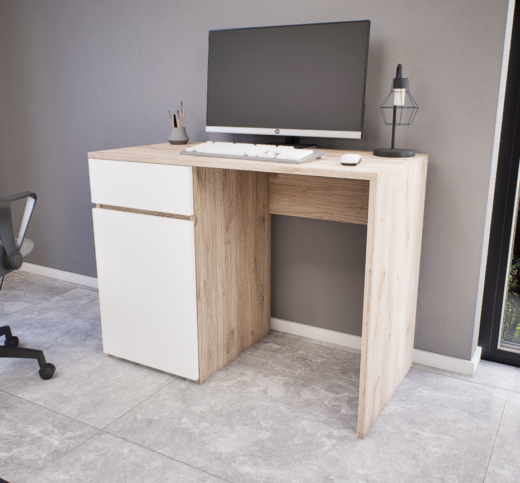 Modulo íróasztal (Fehér tölgy-Fehér) modern