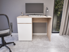 Modulo íróasztal (Fehér tölgy-Fehér) modern