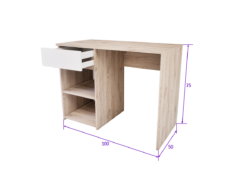 Modulo íróasztal (Fehér tölgy-Fehér) modern