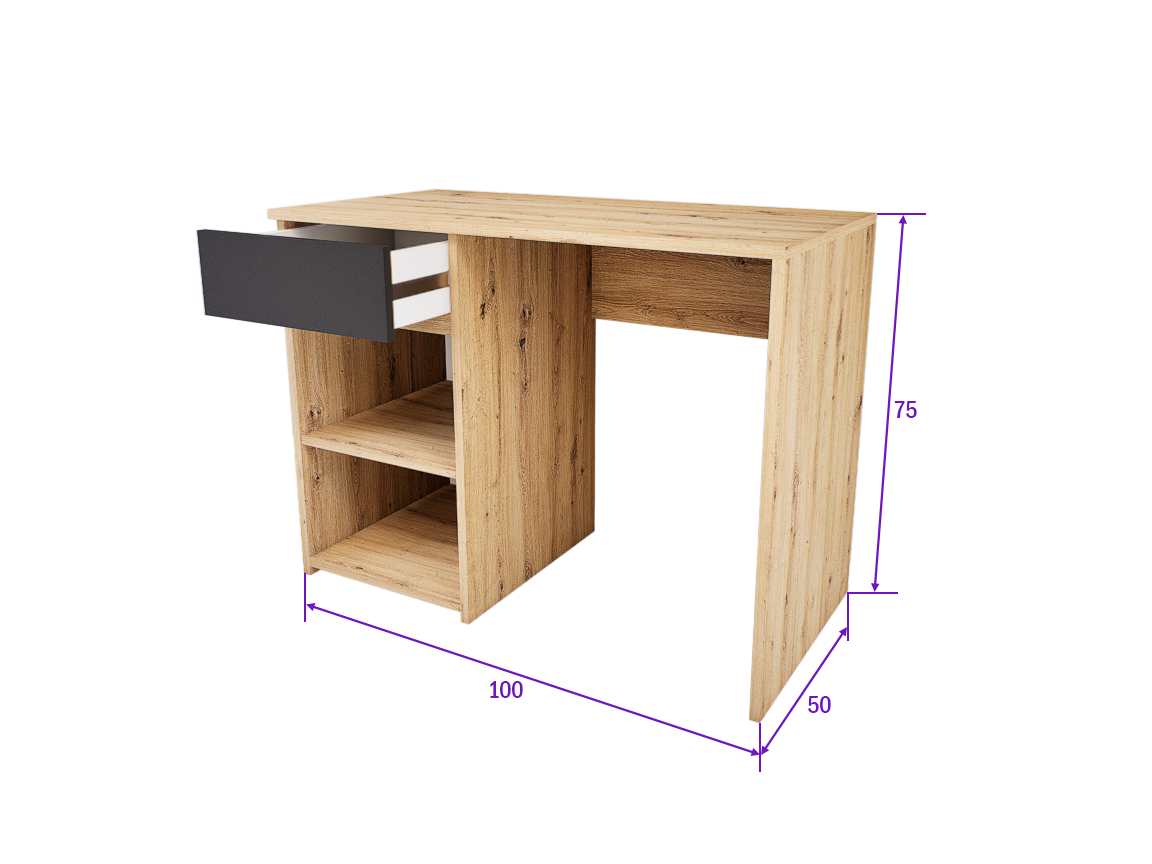Modulo íróasztal (Artisan-Antracit) modern