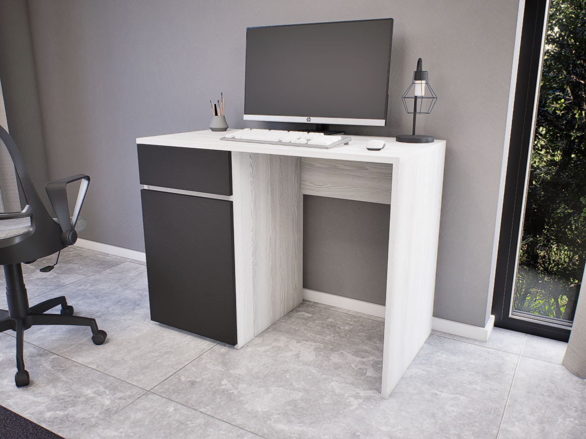 Modulo íróasztal (Hófehér kőris-Antracit) modern