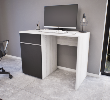 Modulo íróasztal (Hófehér kőris-Antracit) modern