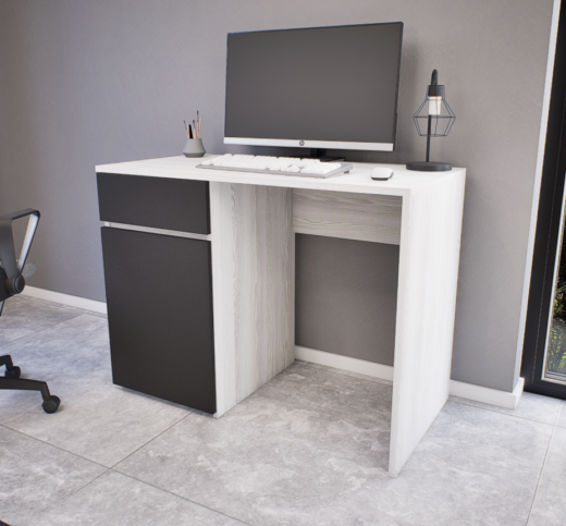 Modulo íróasztal (Hófehér kőris-Antracit) modern