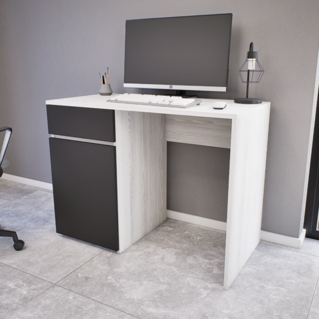 Modulo íróasztal (Hófehér kőris-Antracit) modern