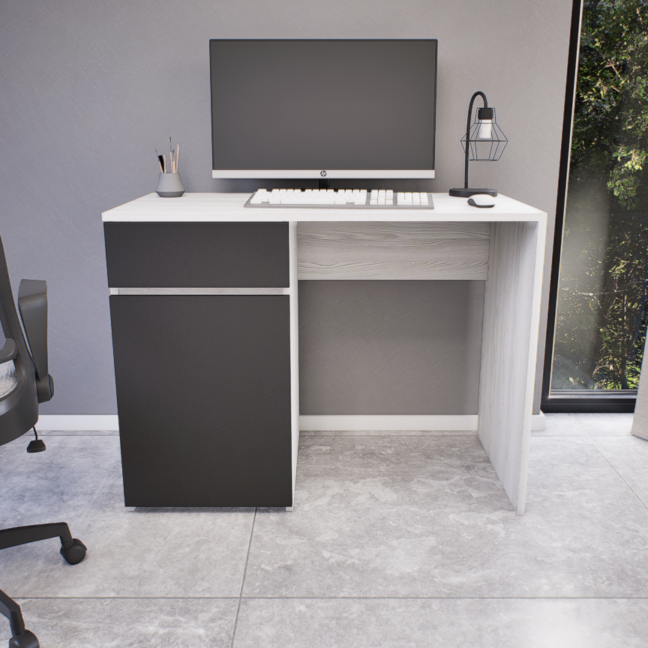 Modulo íróasztal (Hófehér kőris-Antracit) modern