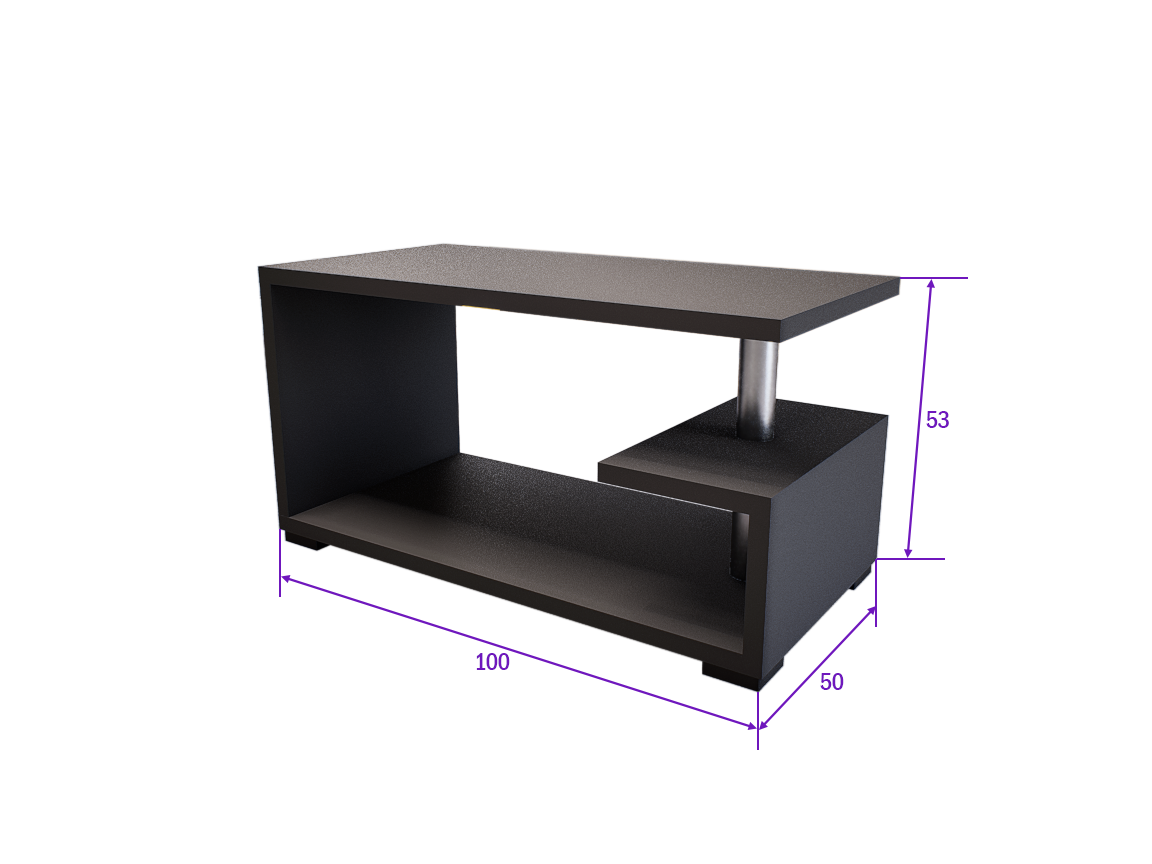 Lunico Dohányzóasztal (Antracit) modern