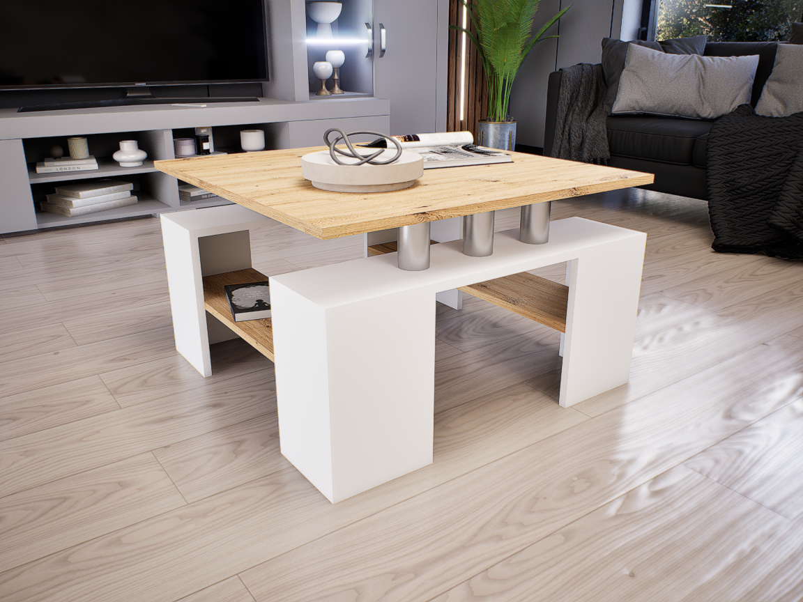 Tavolo Dohányzóasztal (Fehér-Artisan) modern