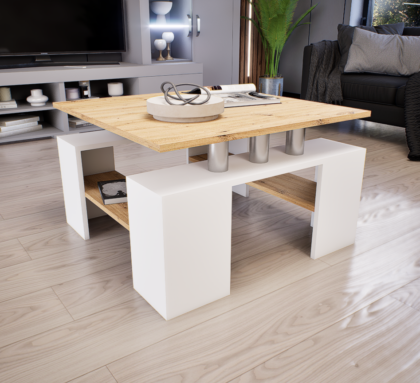 Tavolo Dohányzóasztal (Fehér-Artisan) modern