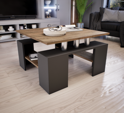 Tavolo Dohányzóasztal (Antracit-Bolzánó) modern