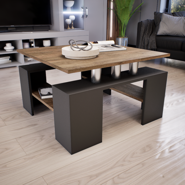 Tavolo Dohányzóasztal (Antracit-Bolzánó) modern