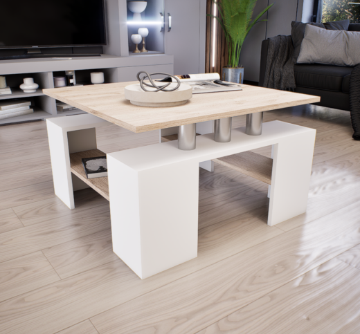 Tavolo Dohányzóasztal (Fehér-Fehér tölgy) modern
