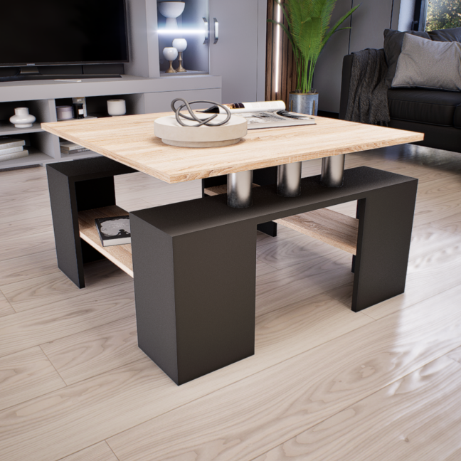 Tavolo Dohányzóasztal (Antracit-Sonoma) modern