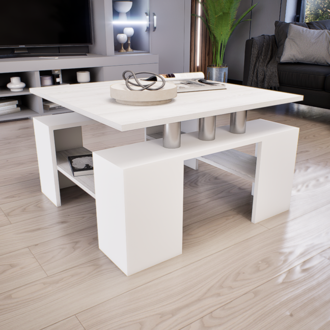 Tavolo Dohányzóasztal (Fehér-Hófehér kőris) modern