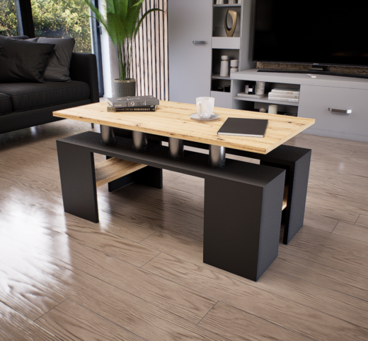 Cubara Dohányzóasztal (Antracit-Artisan) modern