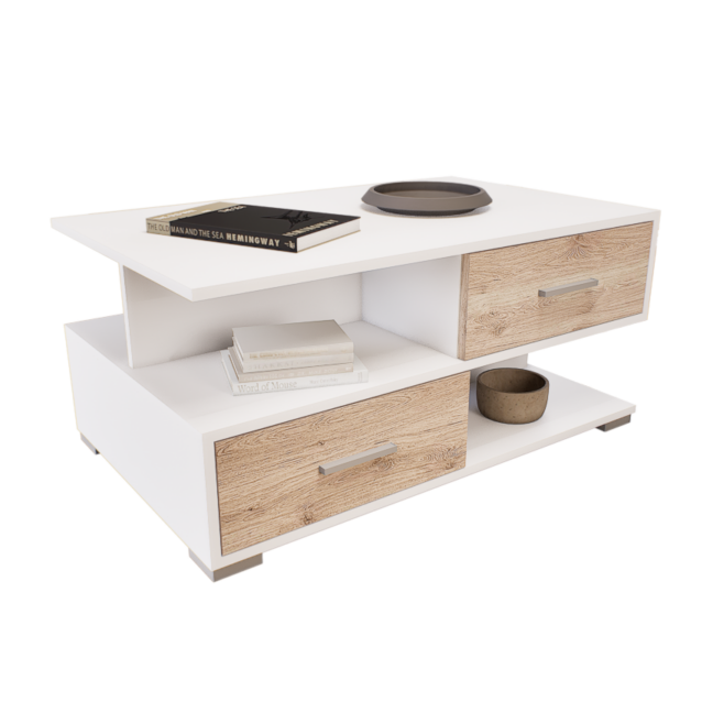 Vivante Dohányzóasztal (Fehér-Fehér tölgy) modern
