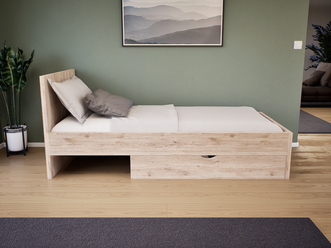 Sorello Ágykeret 90 cm (Fehér tölgy) modern