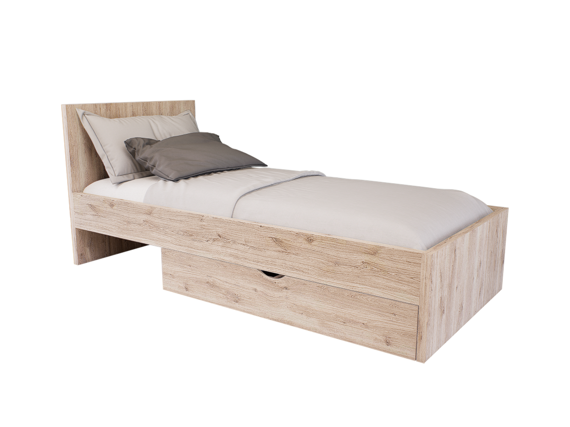 Sorello Ágykeret 90 cm (Fehér tölgy) modern