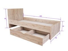 Sorello Ágykeret 90 cm (Fehér tölgy) modern
