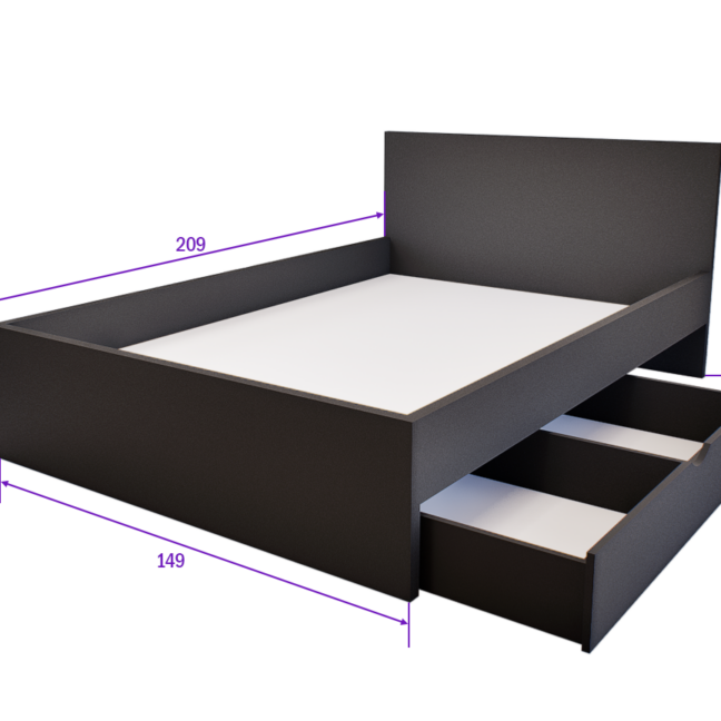 Sorello Ágykeret 140 cm (Antracit) modern