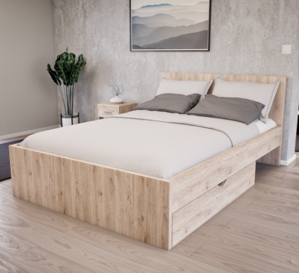 Sorello Ágykeret 140 cm (Fehér tölgy) modern