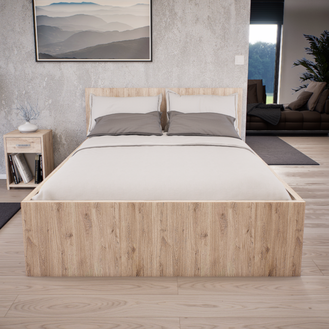 Sorello Ágykeret 140 cm (Fehér tölgy) modern