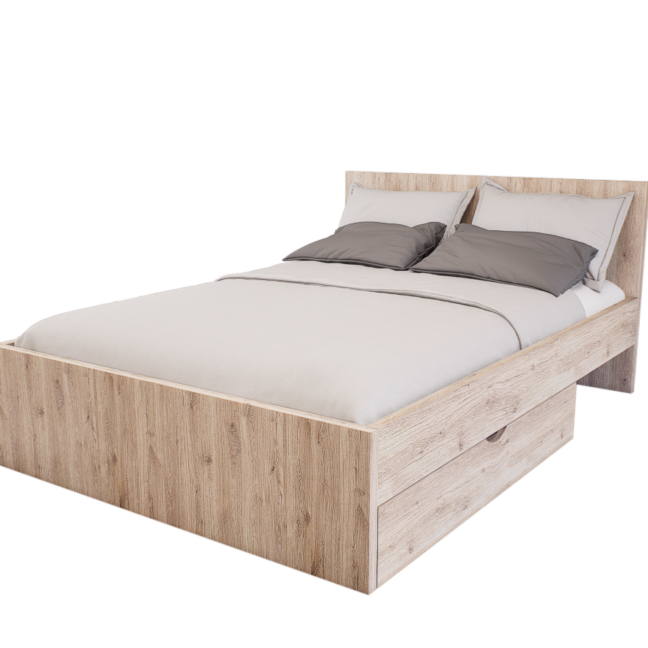 Sorello Ágykeret 140 cm (Fehér tölgy) modern