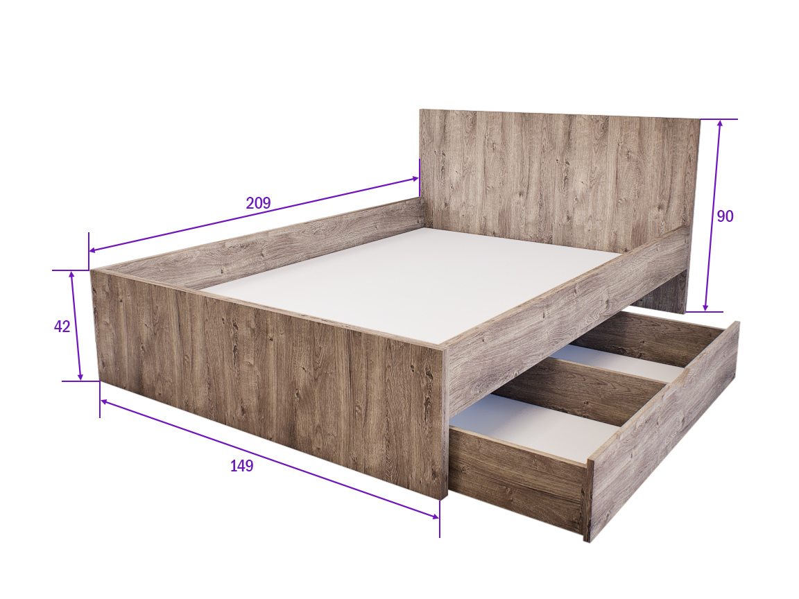 Sorello Ágykeret 140 cm (Gotland) modern