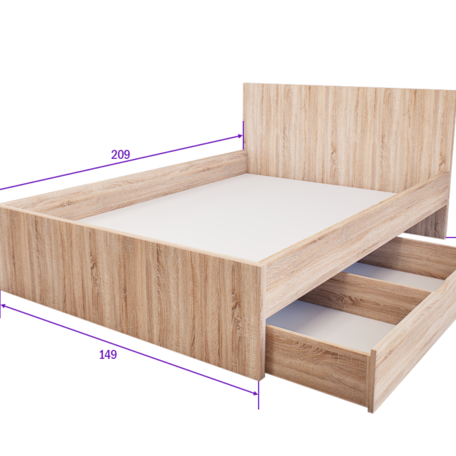 Sorello Ágykeret 140 cm (Sonoma) modern